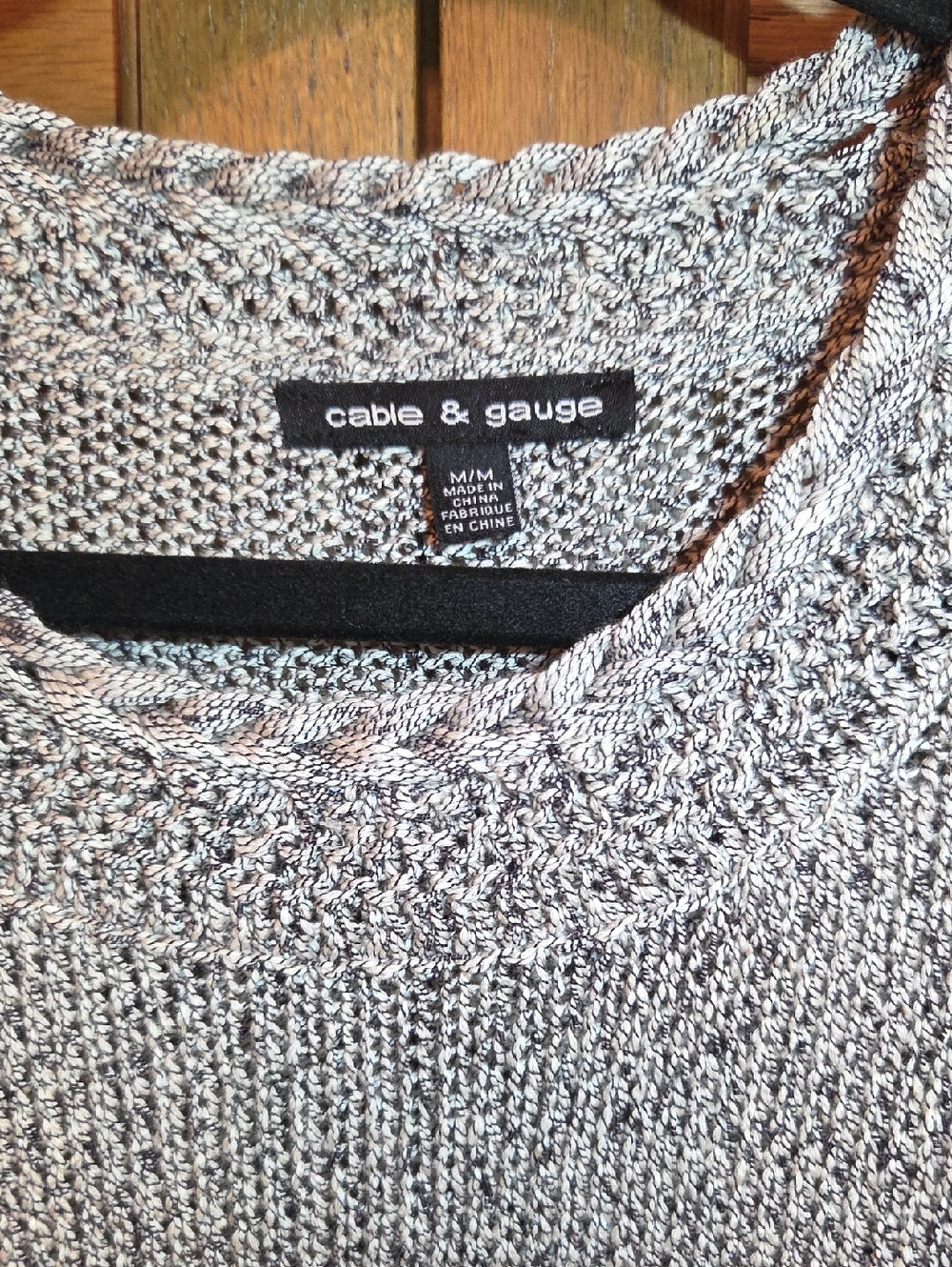 Cable & Gauge Black & White Marled Short Sleeve Sweater - Picture 2 of 6